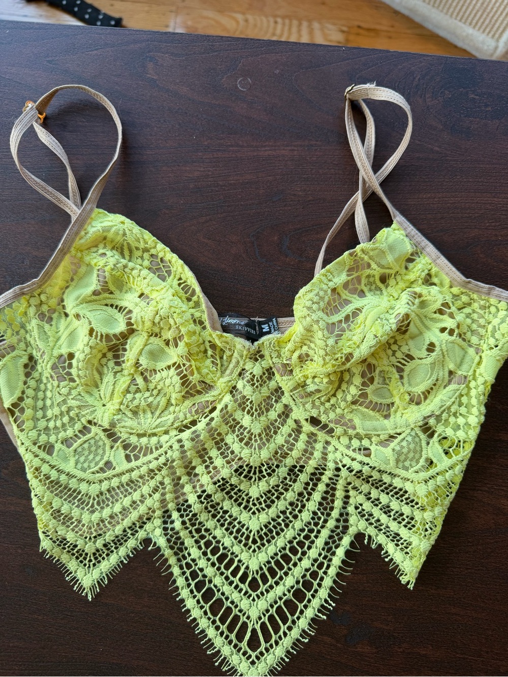For Love & Lemons Neon Lace Crop Bralette